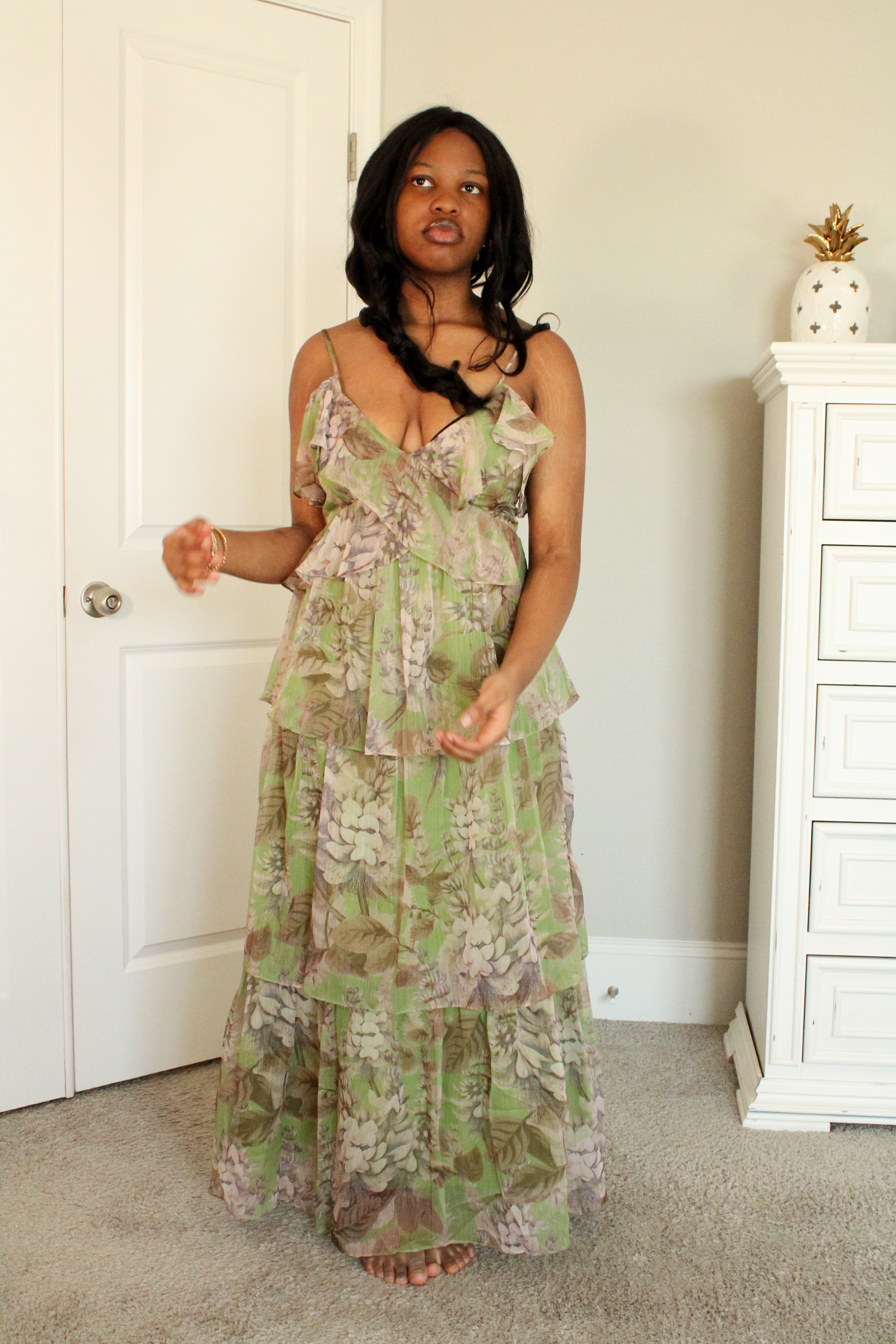 Ali Sunkissed Flowered Dress-Sand+Silk