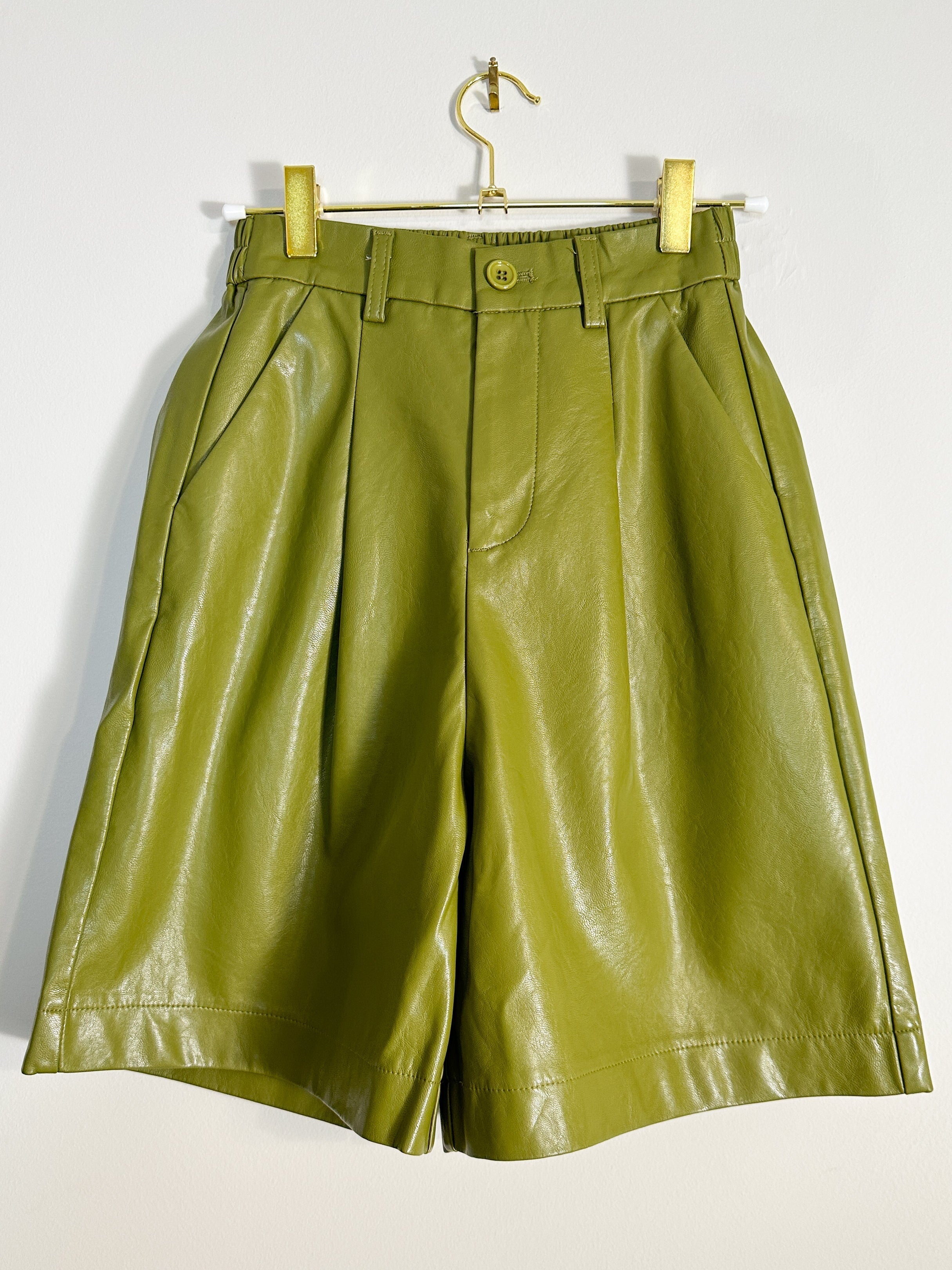 Fallon Women's Leather Shorts-Sand+Silk