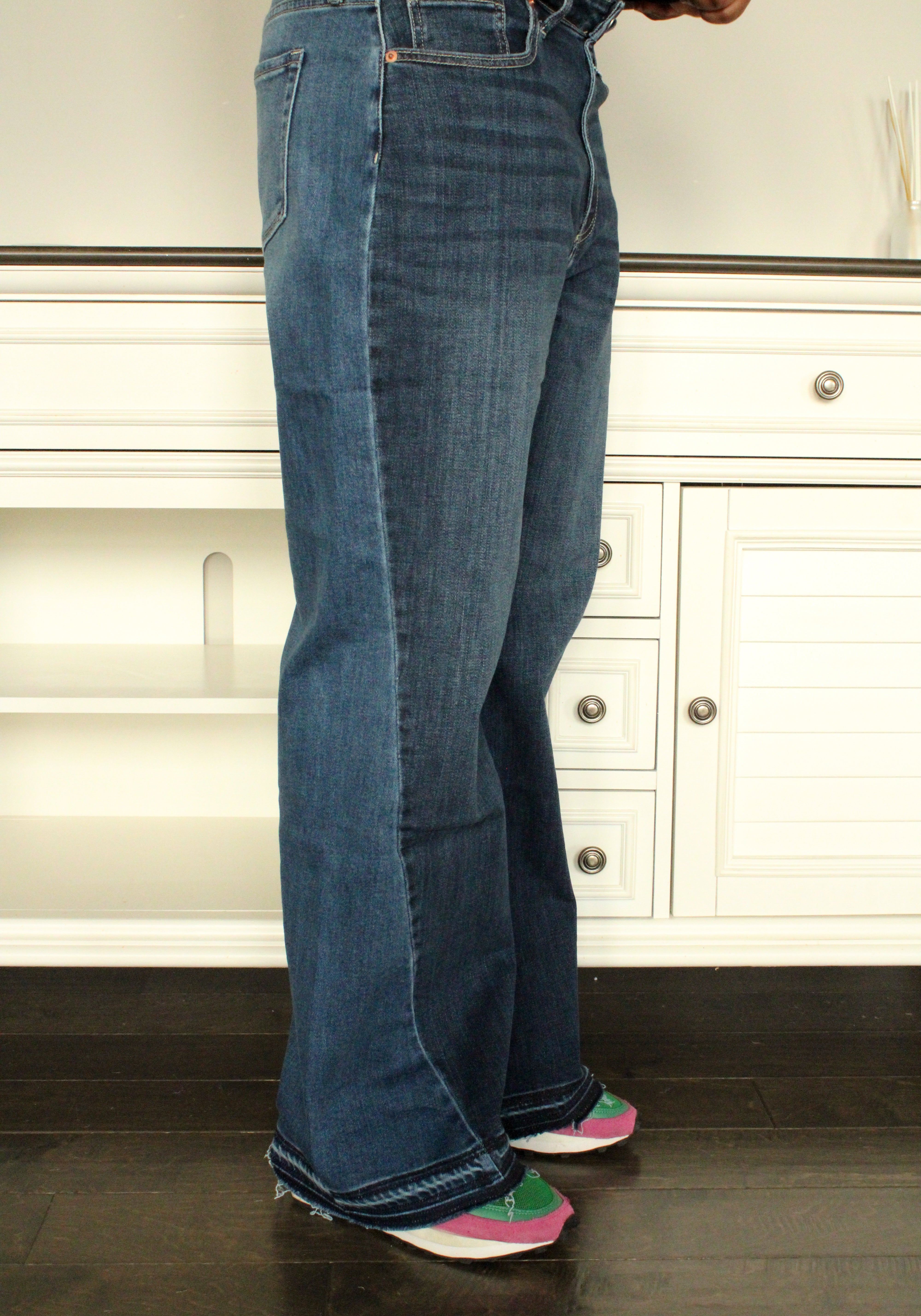 Vancouver Wide-leg denim pants-Sand+Silk
