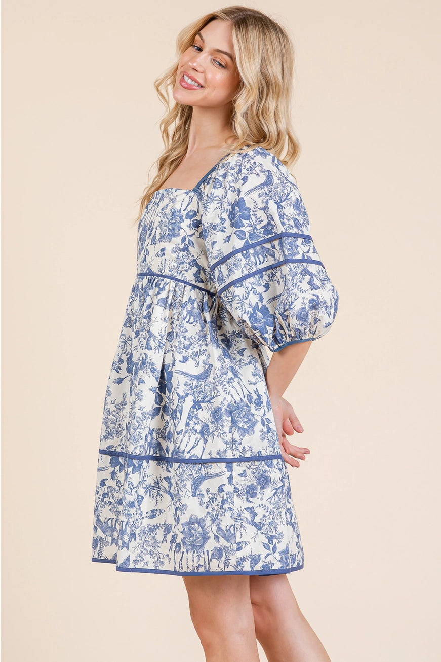 Cadence Blue Floral Dress