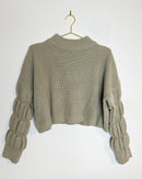 Kandria Cropped Women's Casual Sweater-Sand+Silk