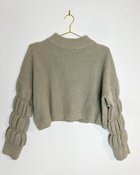 Kandria Cropped Women's Casual Sweater-Sand+Silk