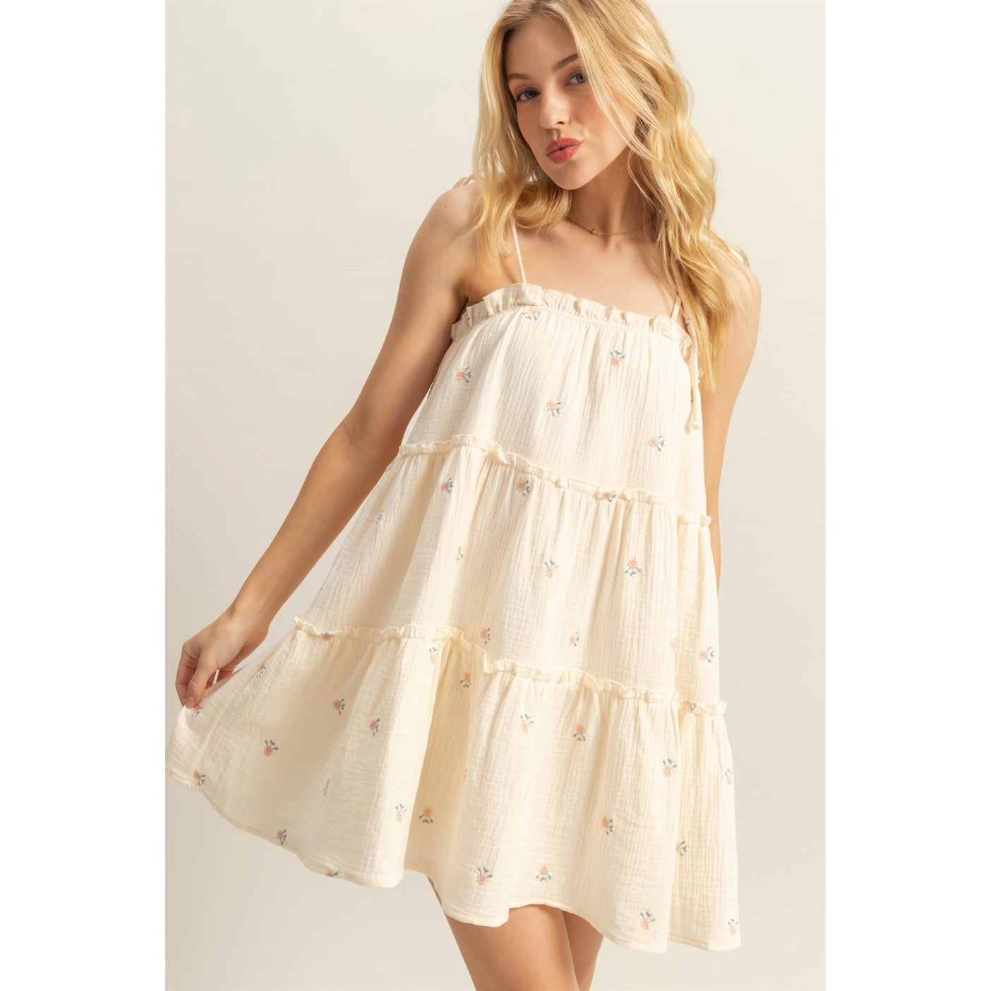 Effortless Ease Tiered  Spaghetti Dress
