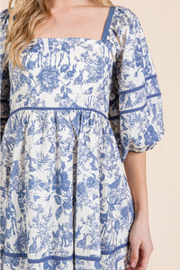 Cadence Blue Floral Dress