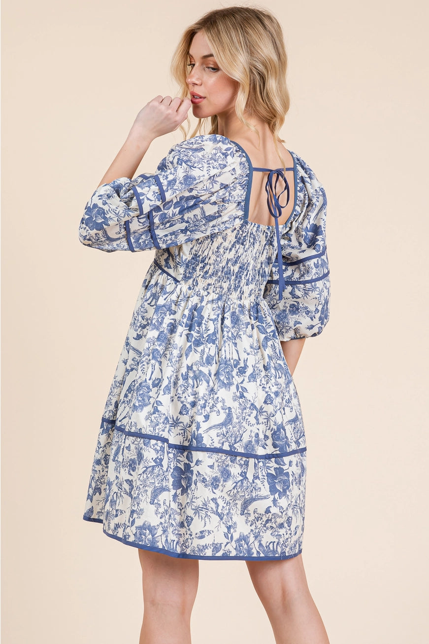 Cadence Blue Floral Dress